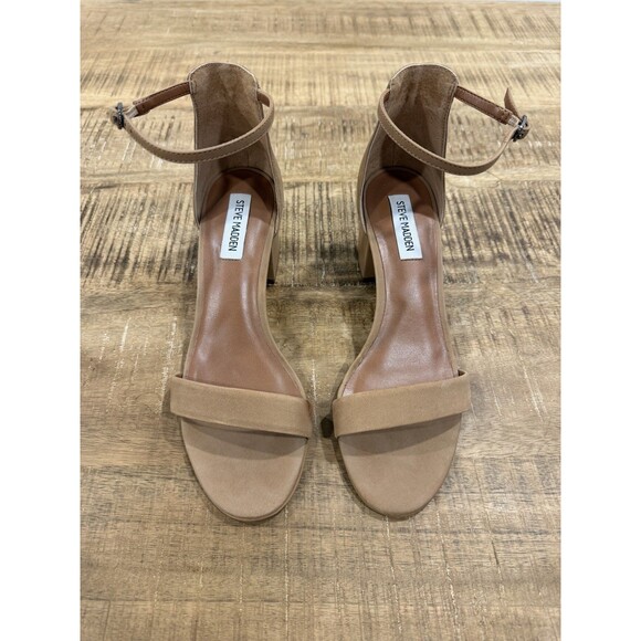 Women's Steve Madden IRENEE Block Heel Dress Sandals, Tan Nubuck, Size 8.5 - Picture 2 of 8